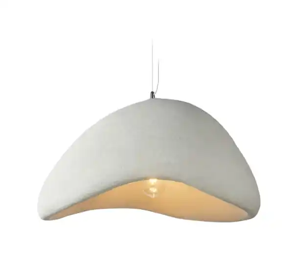 Selecție premium - Candelabru modern minimalist din polistiren alb rece 90-260V Lampă japoneză suspendată cu bec E27 Plafoniera rotunjită 150x80cm