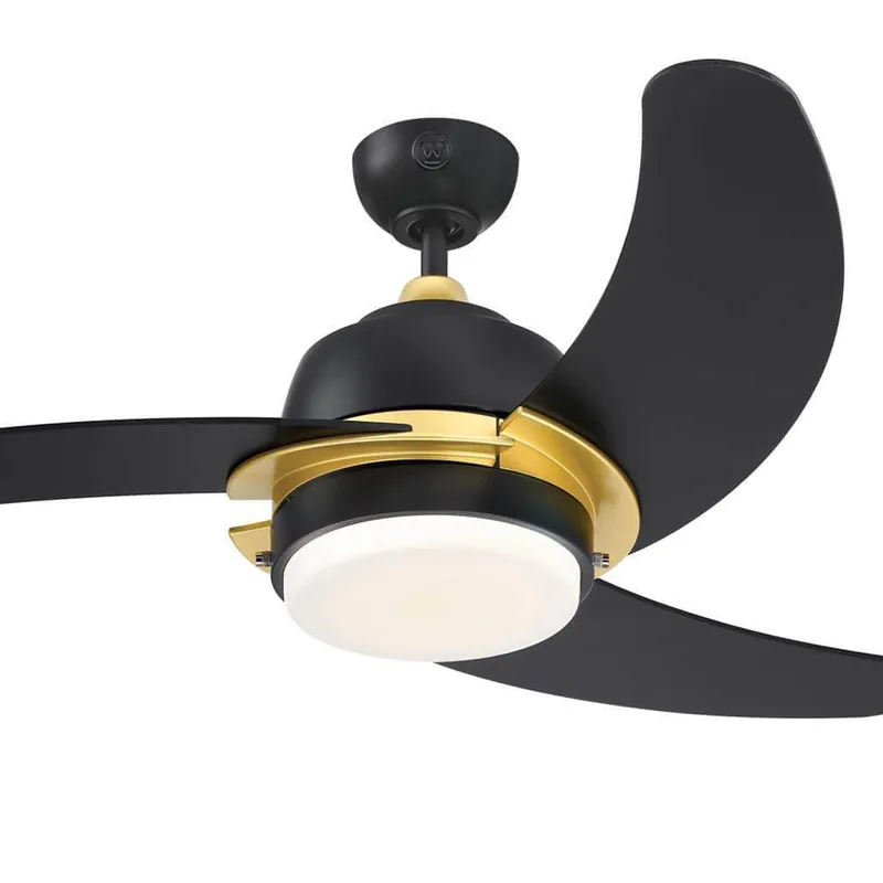 Produs recomandat | Ventilator de tavan negru cu lumină și comandă cu lanț Westinghouse SIMONE 73041, Ø 122 cm