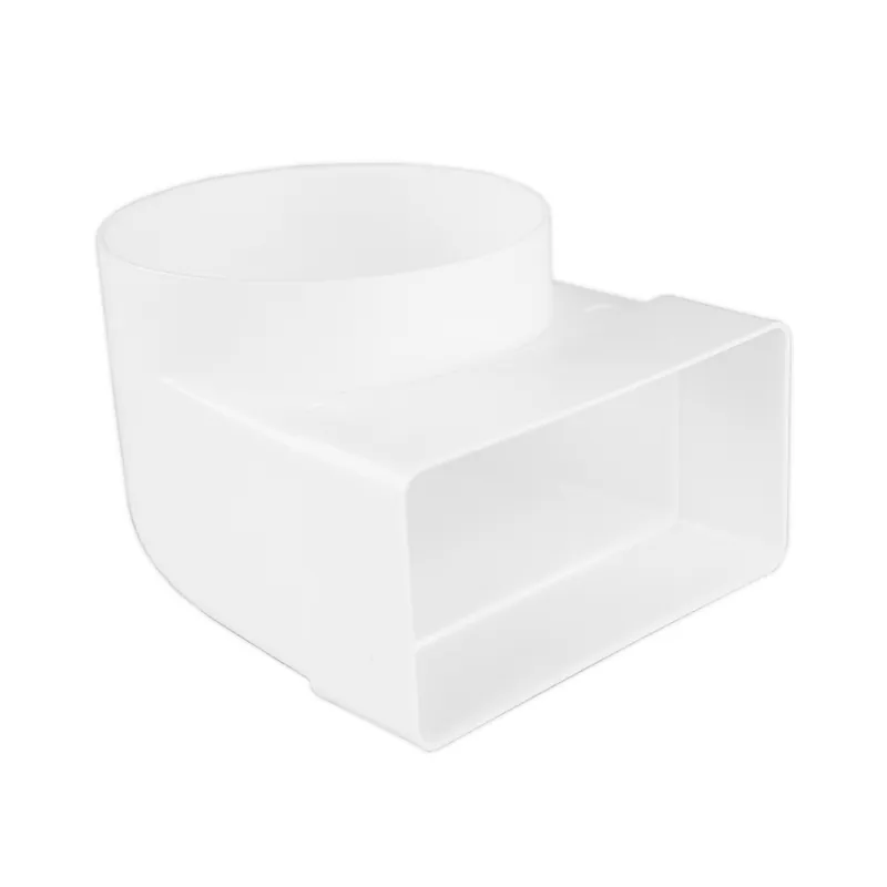 Reducție 90° PVC din conductă circular la rectangular Ø 100 mm / 110x55 mm | Livrare rapidă