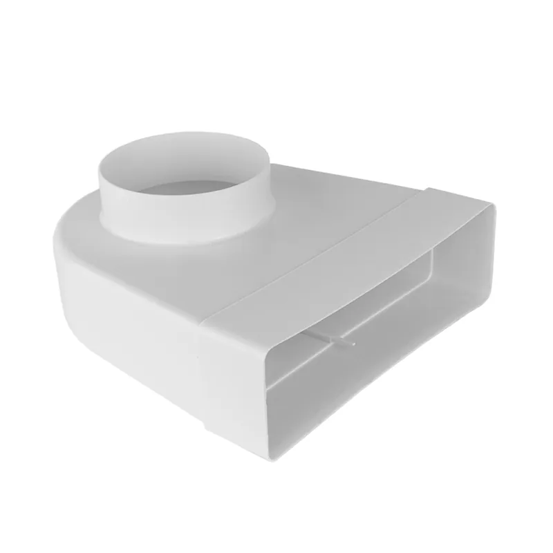 Reducție 90° PVC din conductă circular la rectangular Ø 100 mm / 204x60 mm | Ofertă pentru o perioadă limitată