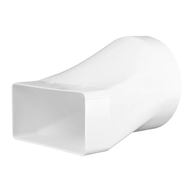Cumpărături sigure - Reducție PVC pentru conductă circulară la rectangulară Ø 125 mm / 204x60 mm