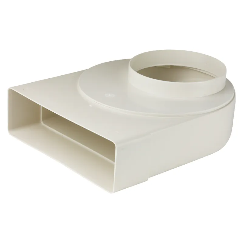 Reducție 90° PVC din circular la rectangular Ø 150 mm / 204x60 mm, rotativ - Oferta zilei