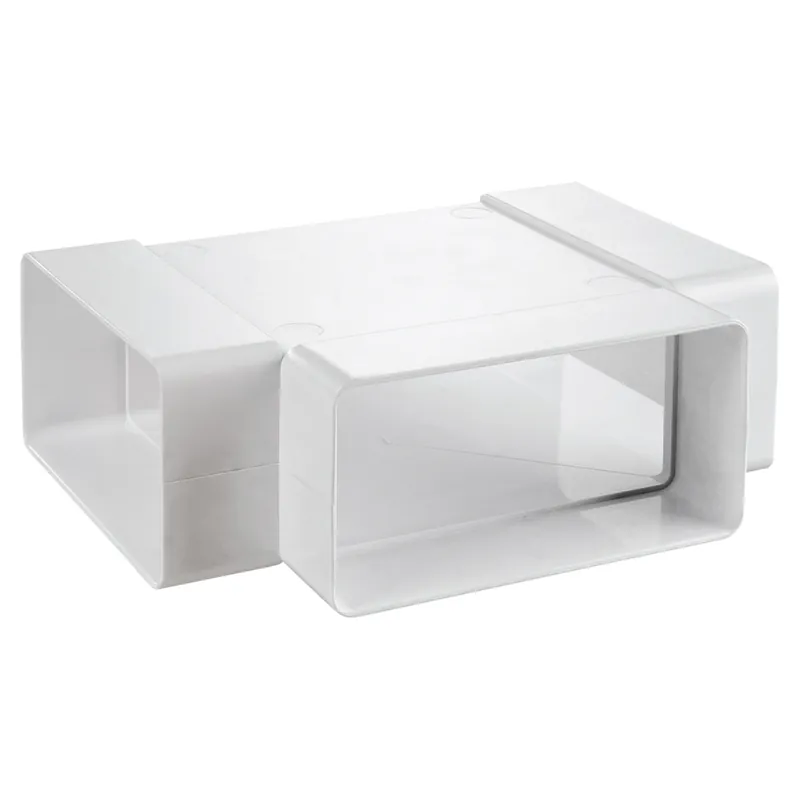 Ramificație PVC tip "T" pentru conducte rectangulare 220x90 mm | Direct din fabrică