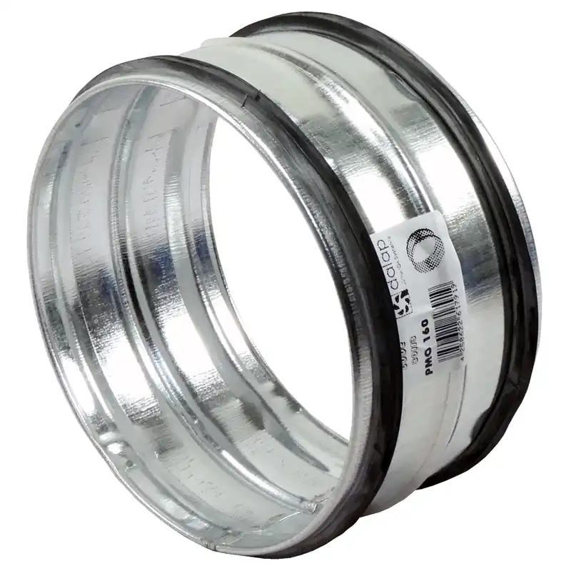 Calitate premium - Conector metalic interior cu cauciuc de etanșare la conducte Ø 125 mm