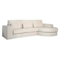 Coltar fix de 3 locuri cu orientare pe dreapta tapitat cu Chenille Alb L300cm Felix Richmond Interiors - Nu rata