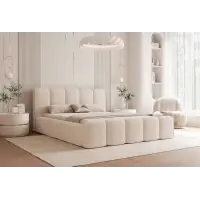Pat 180 x 200 tapitat cu Chenille Cremona Crem Nero - Preț atractiv