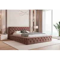 Comandă azi - Pat 120 x 200 tapitat cu Stofa Kronos Teracota Alba