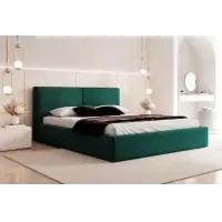Pat 200 x 200 tapitat cu Catifea Dream velvet Verde smarald Noma - Stoc limitat