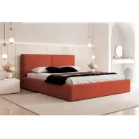 Preț atractiv - Pat 180 x 200 tapitat cu Catifea Dream velvet Rosu Noma