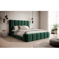 Recomandarea clienților - Pat 180 x 200 tapitat cu Catifea Monolith Verde Arden
