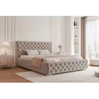 Pat 160 x 200 tapitat cu Catifea Magic velvet Grej Lora - Cumpără online