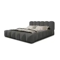 Direct de la producător | Pat 140x200 tapitat cu Stofa boucle Gri Dallas