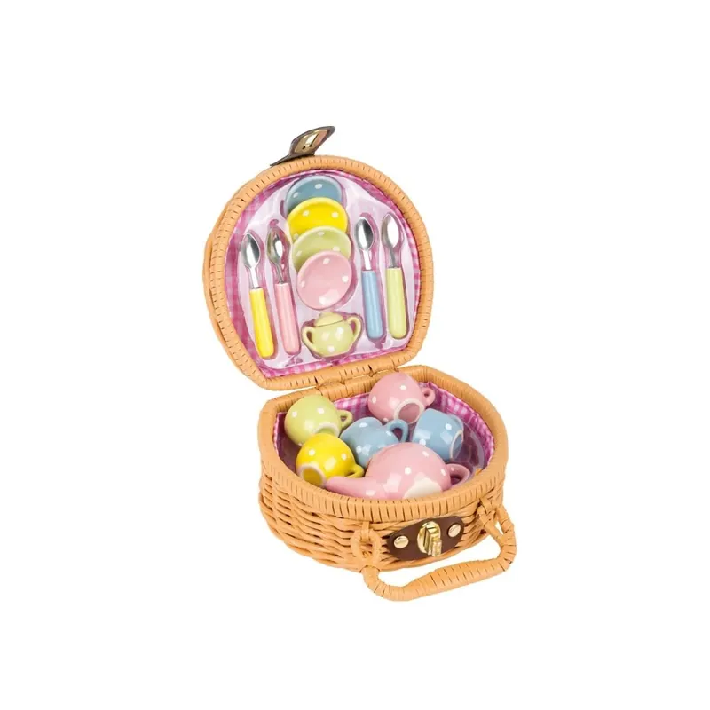 Cos de picnic mini de jucarie, cu accesorii, Tea Party Small Foot - Lansare recentă
