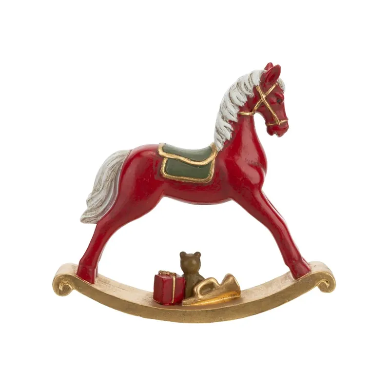 Alegerea clienților | Decoratiune Calut leganator rosu din polirasina 14,5x13 cm Cosy&Trendy