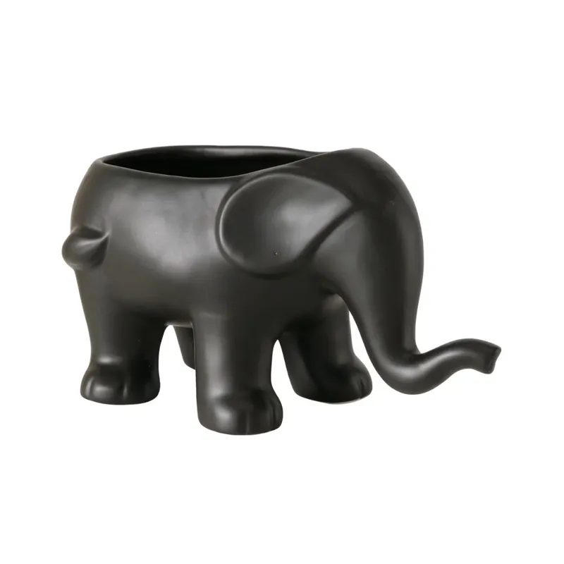 Suport decorativ pentru ghiveci negru din portelan 25x14,5 cm Elefanto Boltze - Noutate în catalog