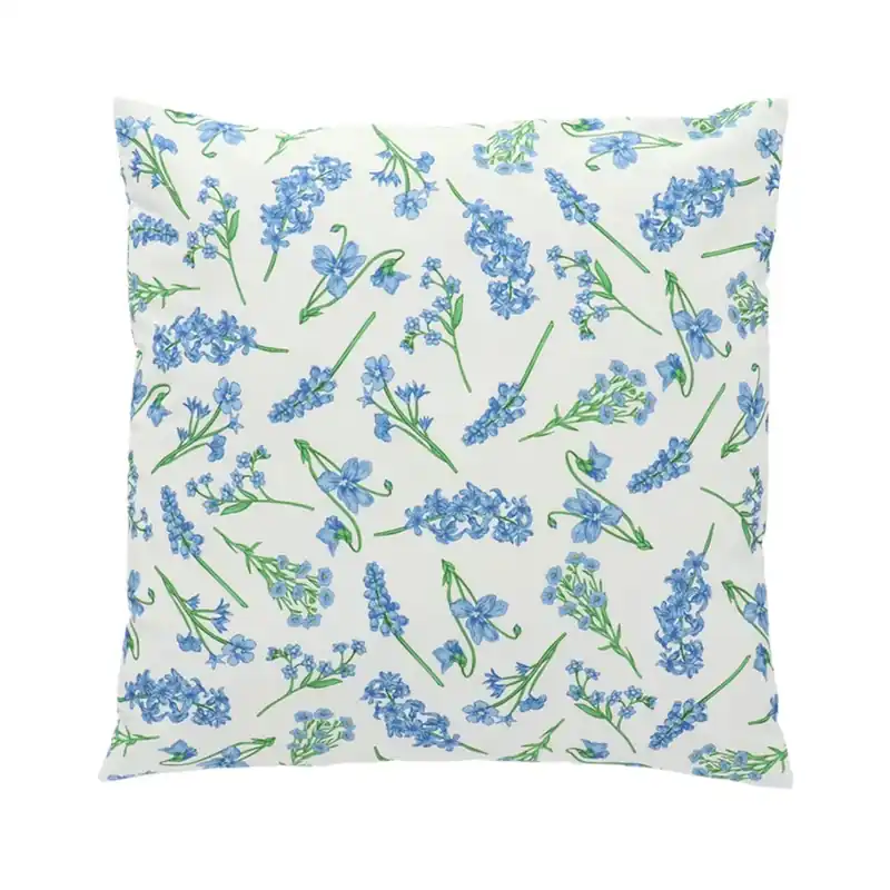 Perna de exterior 49x49 cm cu flori albastre, poliester, Esschert Design - Doar azi