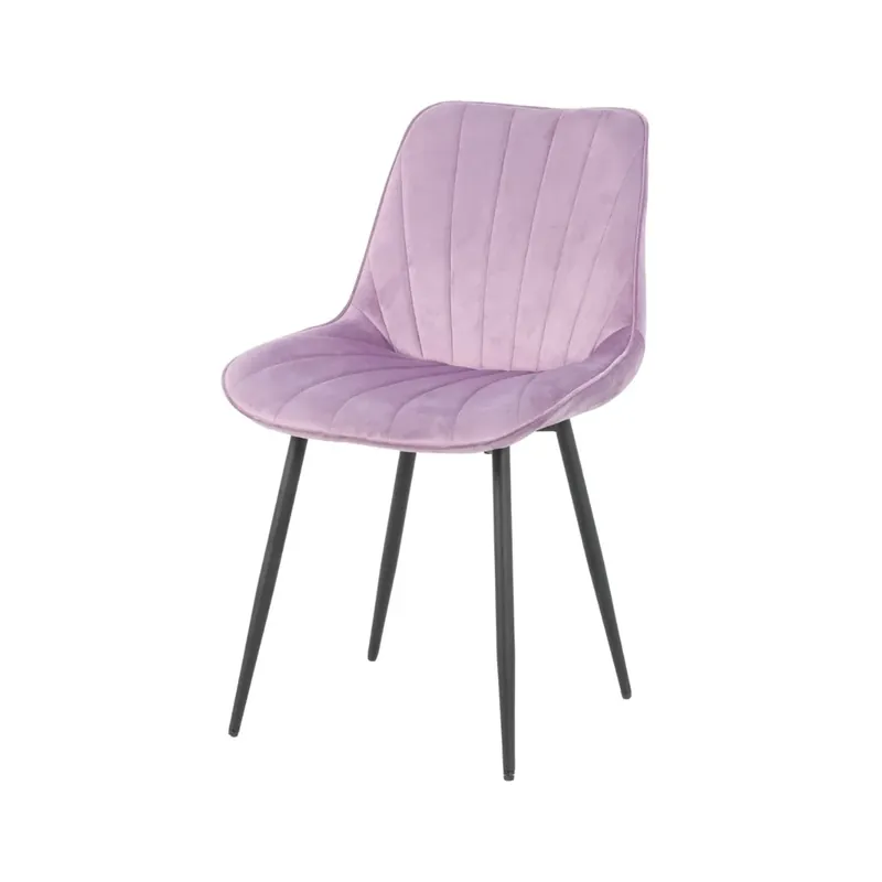 Ofertă online | Scaun dining lila cu cadru metalic fix si sezut textil, 60x60x80 cm, Lisse A866 HARO