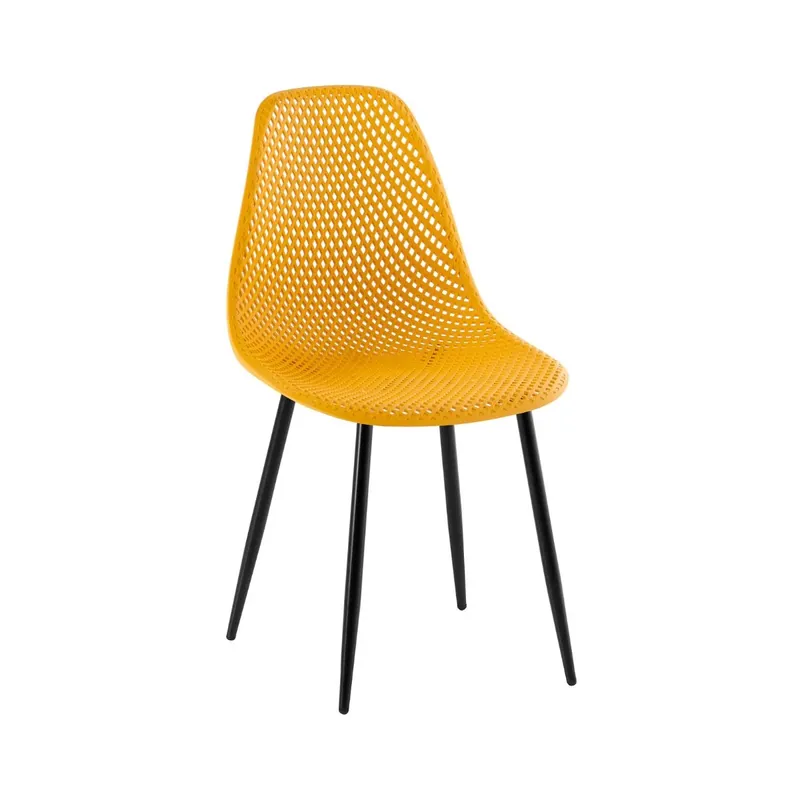 Scaun terasa/gradina galben-mango din polipropilena si metal Solaris Haro - Produs de top