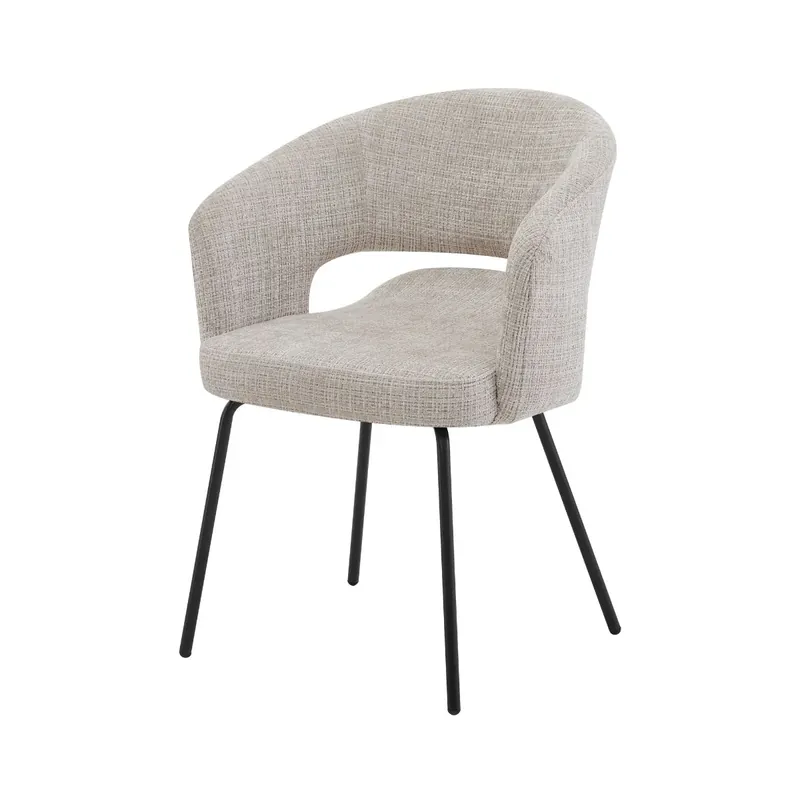 Scaun living/dining Myrene, bej, material textil si cadru metalic - Lansare recentă