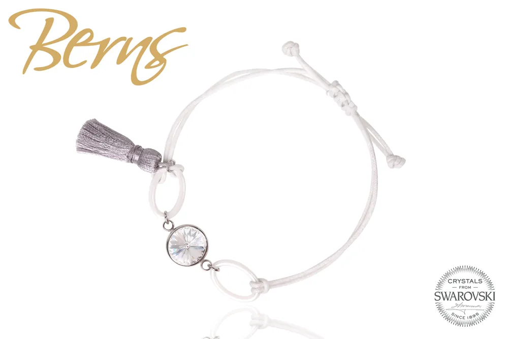 Disponibil acum - Bratara cristale Swarovski "OVI" alb-silver