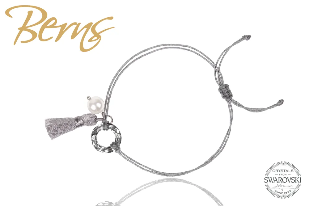 Bratara cristale Swarovski "LINA" gri-alb - Ofertă