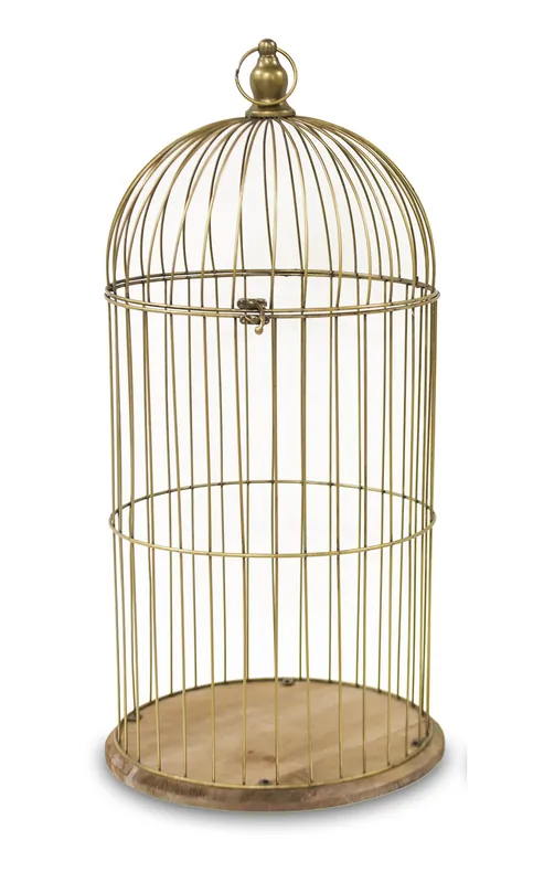 Colivie metalica, baza lemn, 72x33cm - Calitate excelentă