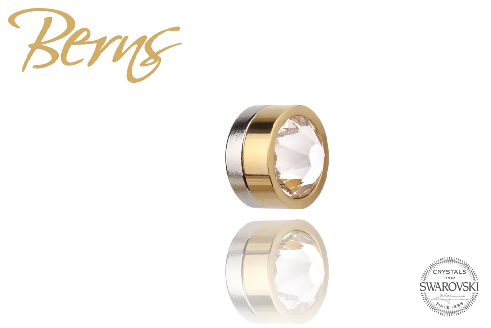 Acum disponibil | Cercel Swarovski, cu magnet, auriu, suflat cu aur 14k