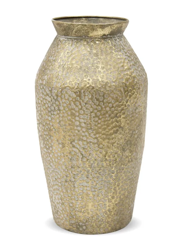 Vaza metalica, aspect antichizat, auriu, 40x20.5 cm | Alegerea clienților