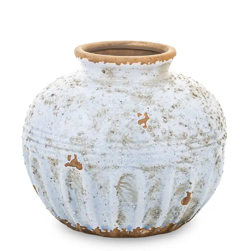Vaza ceramica, albastru antichizat, 13,5x14,5 cm | Recomandare