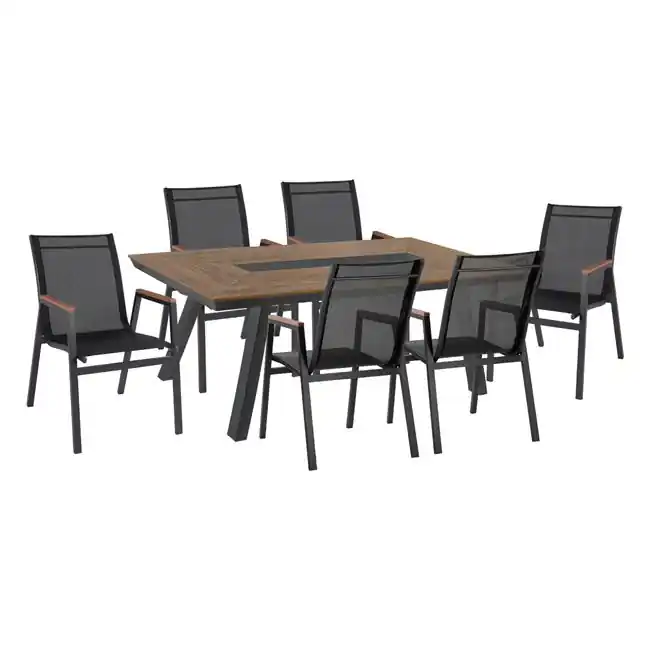 Set mobilier de gradina, 7 piese, Gri | Plasează comanda acum
