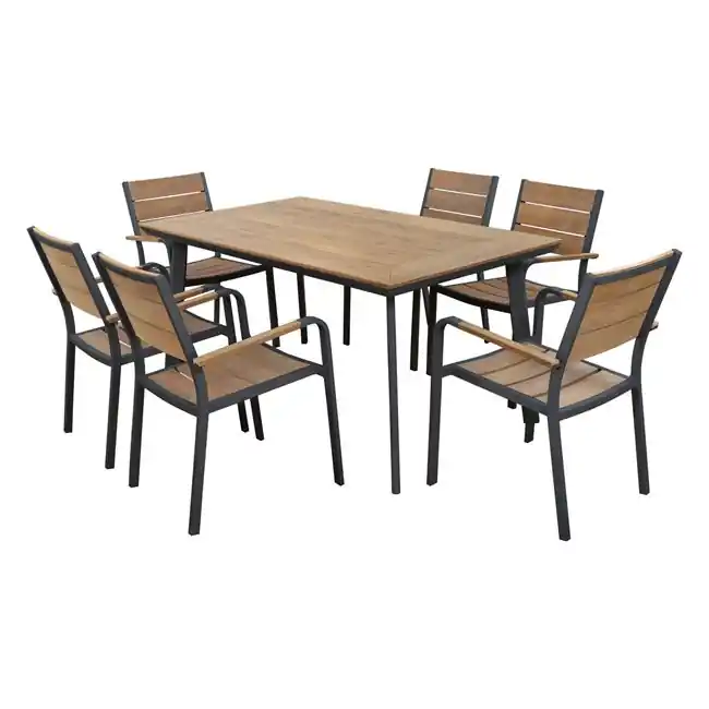 Set mobilier de gradina, 7 piese, Gri | Ultima lansare