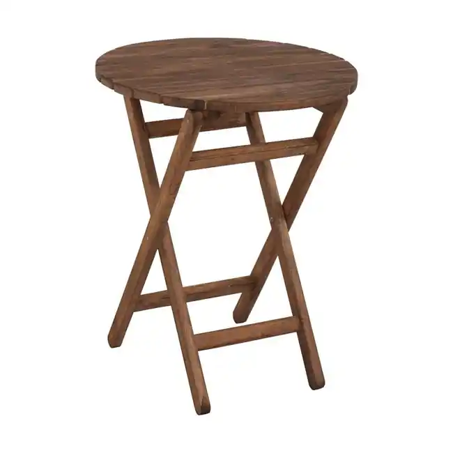 Produs lansat recent - Masa Limnos Rounda, lemn masiv culoare Nuc, 60cm