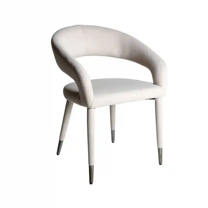 Top vânzări - Scaun alb stil art deco Cassel 59x57x80cm