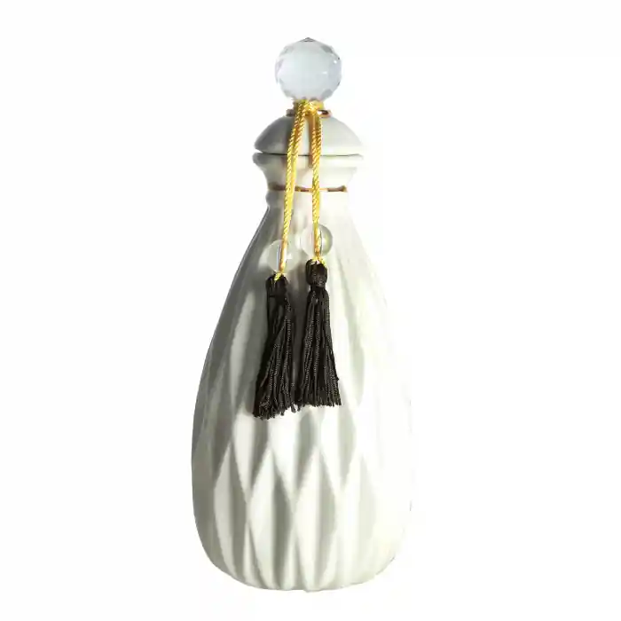 Vas decorativ oriental Strobus alb 14x14x33 cm | Economii suplimentare