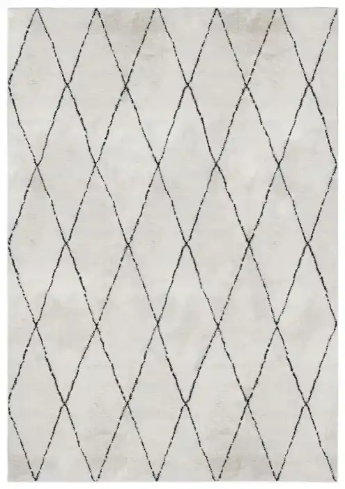 Covor geometric alb in stil modern 300x200 cm New Tribe C - Noutate în catalog