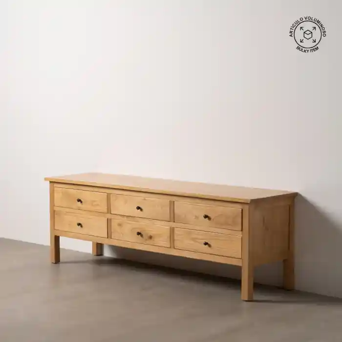 Au mai rămas puține bucăți - Bufet natural din lemn de mindi 180 x 48 x 60 cm