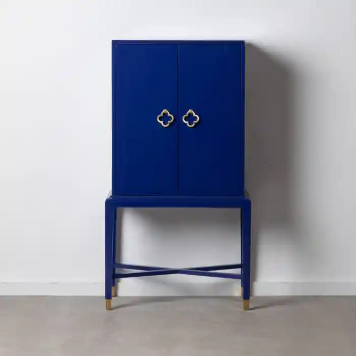 În stoc | Comoda albastră din lemn de brad 68 X 36 X 131 CM