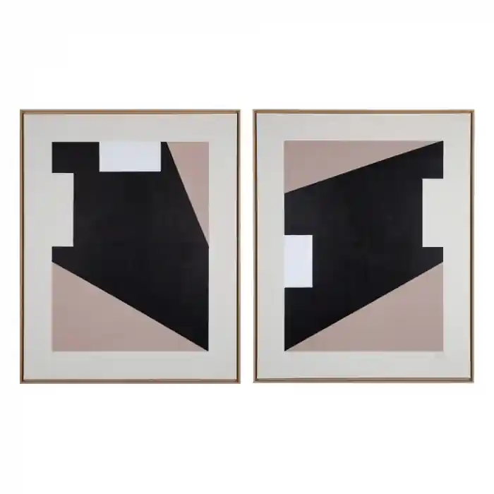 Ultimele bucăți | Set de 2 tablouri abstracte pe panza bej 124 X 5,2 X 154 CM