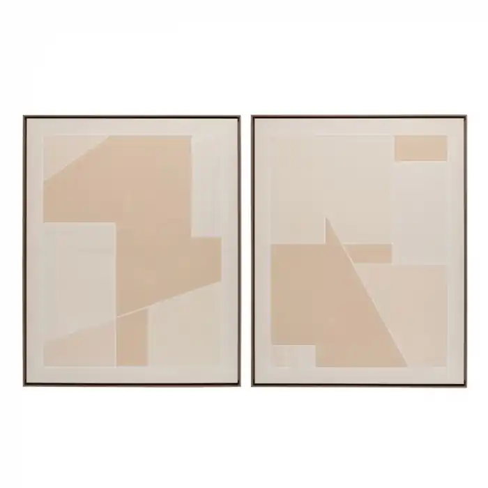 Set de 2 tablouri abstracte pe panza cu rama din lemn 122 X 152 CM - Se poate comanda