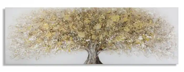 Bestseller | Tablou decorativ cu copac aurit in relief 180 x 60 cm
