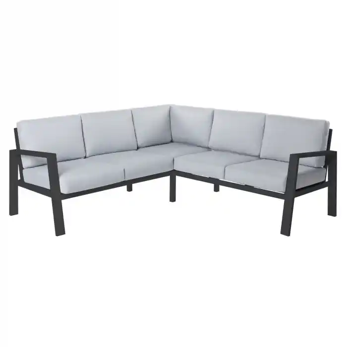 Bestseller - Coltar terasa THAIS aluminiu grafit cu perne impermeabile si huse detasabile 195 x 195 x 73.6 cm