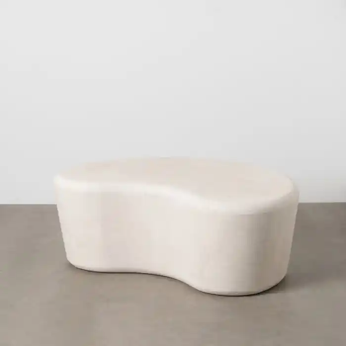 Alegerea clienților | Masuta de cafea Wilma din MDF alb cu design curbat 103x71x38 cm