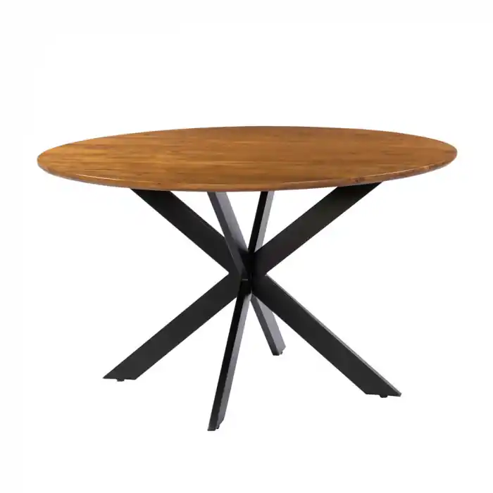 Masă de dining rotunda din lemn de acacia, Arco 130x130x77 cm | Produs de top