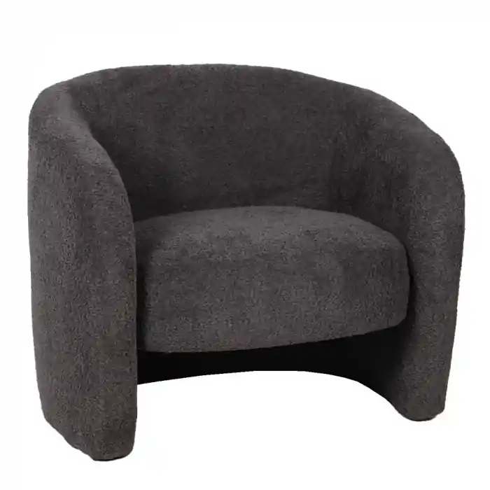 Gata de expediere | Fotoliu stofa boucle gri Bold 85x71.5x72 cm