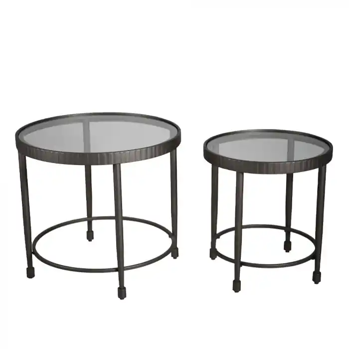 Set mese de cafea gunmetal Granaz 65x65x60 cm - Selecție premium