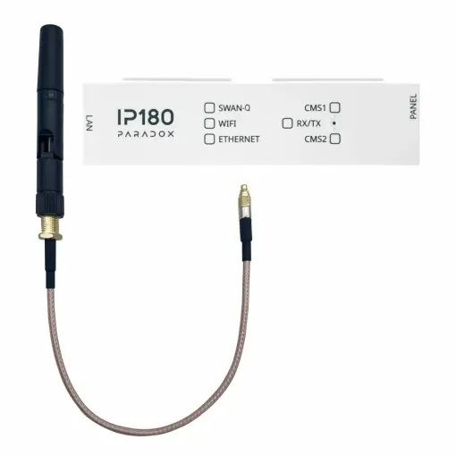 Cumpără online | IP180-W modul de comunicare internet pentru centralele de alarma de la Paradox; Ethernet 100 Mbps/10 Mbps; Compatibilitate cu EVOHD+, SP+, MG+ și majoritatea centralelor fabricate după 2012; Frecventa WIFI 2.4 GHz, B, G, N; Tensiune de intrare 10V pana