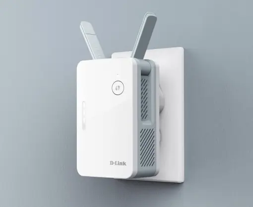 Noutate în gamă - D-Link AX1500 Mesh Range extender E15, Standarde wireless IEEE 802.11ax/ac/n/g/b/k/v/a/h, IEEE 802.3u/ab, interfata 1xLAN, 2 x Antene externe, dimensiuni 105 x 63.5 x 50 mm, greutate 161g, Dual-band 2x2 Wi-Fi 6, viteza 1201Mbps (5GHz), 300Mbps