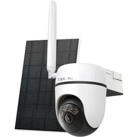 Economisește acum | Tapo Solar-Powered Pan/Tilt 4G LTE Security Camera Kit, Senzor CMOS cu scanare progresivă de 1/2,8", LED IR 850 nm, Câmp vizual 100,6° (diagonală), 84,4° (orizontală), 44,3° (verticală), 2K 3MP (2304 × 1296 px), frame rate 15/20 fps