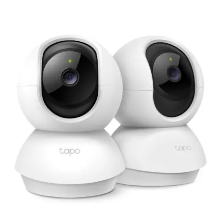 Pan/Tilt Home Security Wi-Fi Camera, 2-Pack SPEC 1080p, 2.4 GHz, Horizontal 360º FEATURE Pan/Tilt, Motion Detection and Notifications, Sound and Light Alarm, Remote Control, Two-Way Audio, Voice Control (Works with Google Assistant and Alexa), Local - Cumpără online