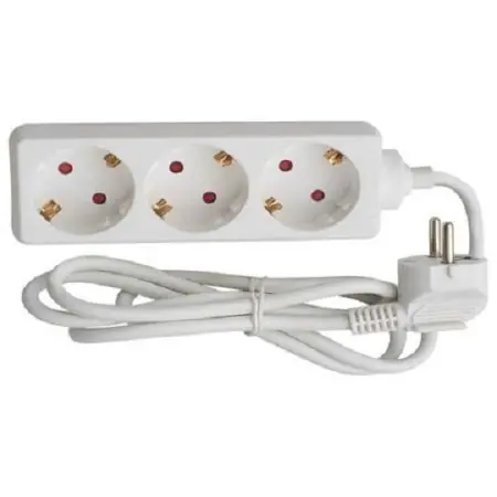 Nu rata | Prelungitor Bachmann SELLY 3xCEE7/3 PC, fara intrerupator, lungime cablu 1.5m, H05VV-F 3G1, alb